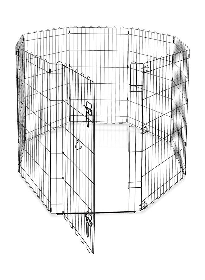KittuPet سياج معدني لتمارين الكلاب من كيتو بيت، مزود ببوابة، مناسب لجميع أنواع السلالات الصغيرة والجراء والكلاب التي يصل طولها إلى 30 بوصة. - Image 2